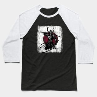 Japanese Samurai Oni Demon Silhouette Baseball T-Shirt